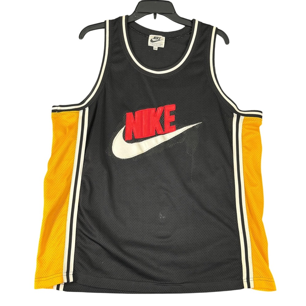 Vintage Nike Mens XL Basketball Tank Top Made in USA Big Swoosh‎ Mesh 90s Rare